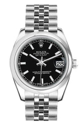 Rolex Datejust 31 Black Dial Stainless Steel Jubilee Ladies Watch 178240